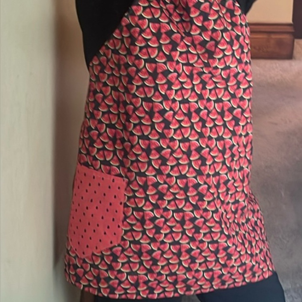 Watermelon Apron Fits up to XLarge Adult Cotton Ties at Back Single Thickness